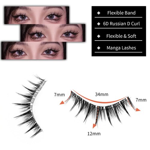 MSQ False Eyelashes Looks So Natural 12mm Faux 3D Mink Lashes 5 Pairs Natural Look Thick Soft Cat Eye Wispy Lashes Shy' Reusable Fake Eyelashes Contact Lens Friendly Easy to Apply