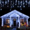 JMEXSUSS 38.8FT 400 LED Icicle Lights Outdoor Waterproof, Icicle Lights Indoor Outdoor with 80 Drops, Cool White Christmas String Lights for Christmas Fireplace Wedding Decorations
