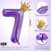 40 Inch Purple Number 7 & Mini Crown Balloon for Birthday Party Decorations, 7th Birthday Party Decorations Purple Theme Party Balloons Decorations Supplies