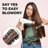 Lily England Round Hair Brush Set, 4 Piece Professional Blow Dry Kit with 3 Round Brushes and Comb for Styling, Beauty Gifts Sets for Women (White)