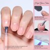 Beetles Nude Pink Gel Nail Polish Kit with UV LED Light Nail Lamp 6 Pcs Starter Kit Base Gel Top Coat Soak Off Nude Pink Gel Polish Set with Nail File for DIY Manicure Neutral Nails Gift for Women