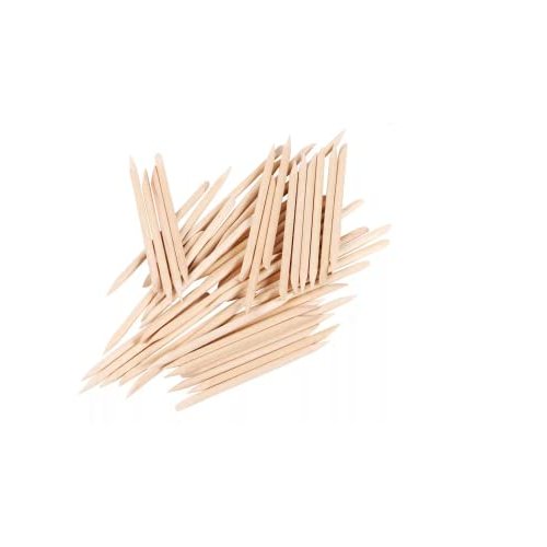 100PCS 75mm (3in) Cuticle Orange Wood Nail Sticks Pusher Manicure Pedicure Nail Remover Tool, Wooden Cuticle Pusher - Disposable Set Useful for Home & Salon -Won't Break Easily - Skin Safe - Beauty