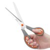 Scissors Set of 4, Premium Stainless Steel Razor Blades, Ergonomic Semi-Soft Rubber Grip, Suitable for School, Office and Family Daily Use, 9.6''/8.5''/6.4"/5.4", Orange&Gray