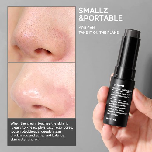 Easilydays Bamboo Charcoal Blackhead Clear Mud Stick for Face, Face Scrub Removes Blackheads, Oil Control with Charcoal Extract, Facial Moisturizing, Deep Pore Cleansing Clay Mask Stick for All Skin Types