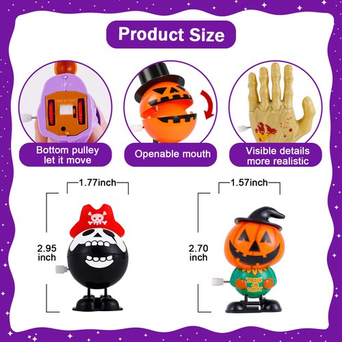 MGparty 24Pack Halloween Wind Up Toys Assortment for Kids Halloween Toy for Goody Bag Filler Halloween Party Favors