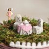 Factory Direct Craft Adorable Painted Resin Wonderland Tea Cup Fairy Garden Set for Creating and Crafting