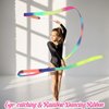 2Pcs Ribbon wands Rainbow Dance for Kids, 78.74 Inch Rhythmic Gymnastics Ribbon Dancer Wand with Rod, Soft Rainbow Ribbon Twirling Dance Streamers for Kids Girls Adults Artistic Dancing (Colorful)