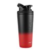 Ice Shaker 26 Oz Shaker Bottle, Stainless Steel Water Bottle and Protein Shaker, As Seen on Shark Tank, Reusable Stainless Steel Water Bottle, Gym Water Bottle, Red and Black