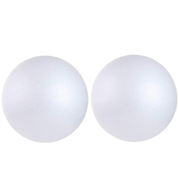 2PCS 7.9 Inch White Foam Balls Polystyrene Craft Balls Foam Balls for Art, Craft, Household, School Projects and Christmas Easter Party Decorations