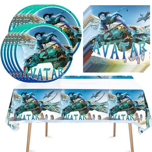 41PACK Avatars Party Supplies include 20 plates, 20 napkins Tablecloth for the Avatars Birthday party Decoration