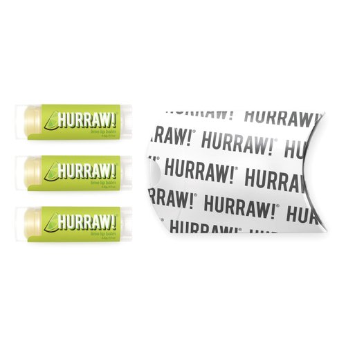 Hurraw! Lime Lip Balm, 3 Pack: Organic, Certified Vegan, Cruelty and Gluten Free. Non-GMO, 100% Natural Ingredients. Bee, Shea, Soy and Palm Free. Made in USA