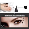 evpct 4in1 Star Flowers Hearts Moon Face Makeup Stamps Eyeliner Stamps Shapes Makeup Set Black Colored Liquid Winged Eyeliner Stamp Wingliner Waterproof Star Eye Liner Wing Eyeliner Stamp Figures Tool