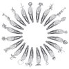 Jexine 20 Pcs Snap Hair Clips for Women & Girls, Silver, 2 Inch, Heart, Star, Cross, Hair Accessories