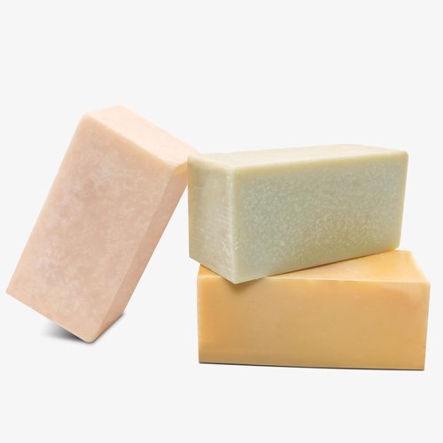 Natural Bar Soap with Vitamin E, Pure Plant Oil Bath Body Soap Variety Soap Pack 3 Bars (Lemongrass, Tea Tree, Roman Chamomile)Rich Creamy Lather-Long Lasting Oily Skin Soap Gift Cold Process 3.5 oz