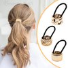 Framendino, 6 Pack Ponytail Cuff Ponytail Holder Elastic Hair Ties Rope Gold for Women 3 Styles