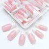 LoveOurHome 120pc French Tips Press on Nails Long Fake Nail Press on Nail Square False Nail Acrylic White Tips Press Square Nail Short Artificial Nail & Glue Adhesive Tabs for Women Girls
