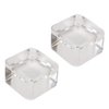 4 Pcs Crystal Glass Square Eyelash Glue Pallet Holder Lash Extension Pallet Pad for Makeup Eyelash Grafting Tool (Clear)