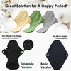 wegreeco 6 Pcs Reusable Menstrual Pads, Ultra Absorbent Cloth Pads for Period, Sanitary Pads for Teens, Women, Nonslip Panty Liners + 1 Pc Wet Bag (Mustard Yellow, Grey, Beige, M)