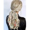 Floral Print Hair Scarf Scrunchies - Elastic Long-tail Ponytail Holders and Hair Accessories for Women, Wedding/Birthday/Bridal Party, 4 Pcs