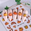 12 Sheets Fall Nail Art Stickers Autumn Leaves Nail Decals Pumpkins Drinking Maple Leaves Flower Nail Design 3D Self-Adhesive Holiday Thanksgiving Sliders Manicure Nail Decor