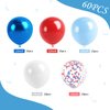 Red Blue White Balloons, 60 Pcs 12 Inches Red White Blue Balloons Set, Blue and Red Party Balloons for Boys Kids Birthday Shower Graduation Party Decorations