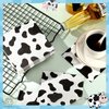 Chengu 100 Pieces Cow Print Napkins 2 Layers Cow Print Party Supplies Farm Animal Party Napkins for Animal Themed Birthday Party Western Party, 5 x 5 Inches
