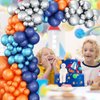 Blue and Orange Balloon Garland Arch Kit, Navy Blue and Orange Silver Space Balloons Arch for Astronaut Party Supplies, Party Balloons for Outer Space Theme Birthday Baby Shower Decorations