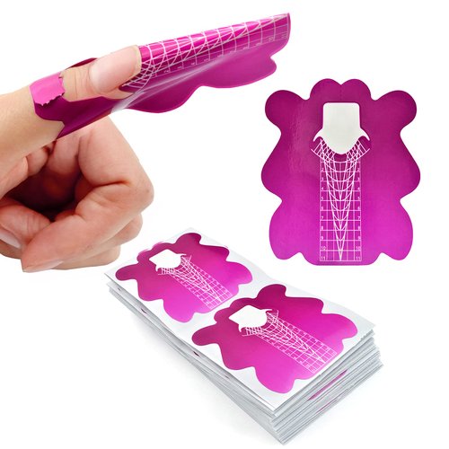 200Pcs Professional Stiletto Nail Forms Acrylic Curve Nails UV Gel Nail Extension Nail Art Guide ...