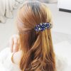 Sankuwen Flower Luxury Jewelry Design Hairpin Rhinestone Hair Barrette Clip,Also Perfect Mother's Day Gifts for Mom(Style B,Dark Blue)