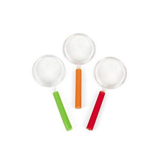 Magnifying Glass, Assorted Colors Size 4 1/4" (12)