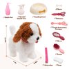 Arkyomi Walking Dog Toy with Remote Control Interactive Dog Toy Leash Plush Pets Puppy Doy Toy with Walking Barking Singing Shaking Tail Pretend Dress Up Dog for Boys & Girls