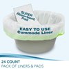TidyCare Bedside Commode Liners and Absorbent Pads for Portable Toilet Chair Bucket and Bedpan | XL Combo Pack of 24 Disposable Waste Bags and 24 Pads | Universal Fit Portable Toilet Liners and Pads