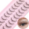 Manga Lashes Natural Look Individual Lash Clusters Anime False Eyelashes Wispy Spiky Kawaii Korean Makeup Clear Band 3D Short Faux Mink Manhua Eyelashes - Geeneiya 02A
