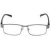 Foster Grant Men's Leo Square Reading Glasses, Gunmetal/Transparent, 59 mm + 2.75