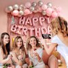 pink birthday decorations for women ，happy birthday party decorations for girls，pink Fringe Curtain，happy birthday banner，happy birthday balloons，happy birthday balloon letters