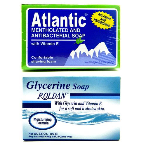 Natural Bar Soap, Unisex, 2 Bar Kit - Unisex Bar Soap – Glycerin and Atlantic Mentholated- Enriched with Vitamin E, Moisturizing and Nourishing. (Pack of 2,) 100g