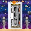 Beistle Set of 2 Plastic Spaceship Door Covers, Decorations for Outer Space Galaxy Alien Theme Birthday, Futuristic Party Supplies & Wall Decor, 6' x 30"