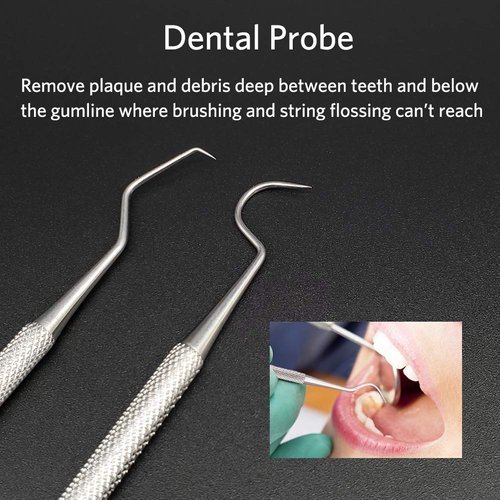 Langsum Professional Dental Tools, Stainless Steel Teeth Cleaning Tools for Dentist, Personal Using, Pets, Dental Hygiene Kit with Dental Scaler Pick, Tooth Tartar Scraper Remover and Storage Box