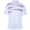 Monterey Club Men's Tri Element Print Contrast Polo Shirt #1526 (White/Red, Small)