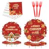 96 Pcs Christmas Gingerbread Man Party Plates Disposable Dinner Paper Plates and Napkins Party Supplies with Forks, Merry Christmas Party Gingerbread Theme Decorations for Xmas Celebration, Serve 24