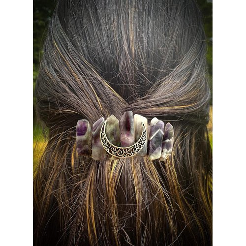 Hair Clip Sticks for Long Hair Stick Slide Irish Hair Accessories (Amethyst Clip)