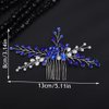 Teyglen Crystal Bridal Hair Comb Rhinestone Wedding Hair Comb with Pearl Bride Hair Accessories Bridal Side Comb Crystal Hair Piece for Women Girls (Rose gold)