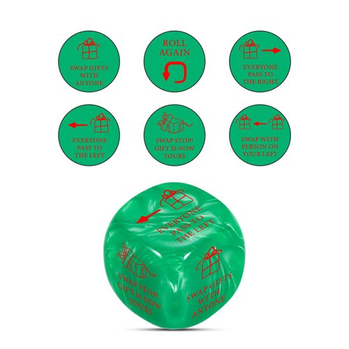 Santa Swap Gift Exchange Dice, Gift Exchange Dice Game, Christmas Party Gift Exchange Dice Game, Christmas Group Party Game Holiday Party Decoration Supplies Stocking Stuffers for Women Men Adults