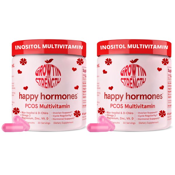 Happy Hormones PCOS I PCOS Supplement Myo-Inositol & D-Chiro Inositol Natural Supplement for Women's Hormone Balance,Mood Support & Energy Boost Omega-3 and Vitamin D3 I 240 Capsules
