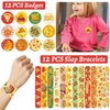 Lcnjscgo 60 Pcs Pizza Party Favors Set Temporary Tattoos, Slap Bracelets, Keychains, Badges and Stickers for Pizza Themed Birthday Parties