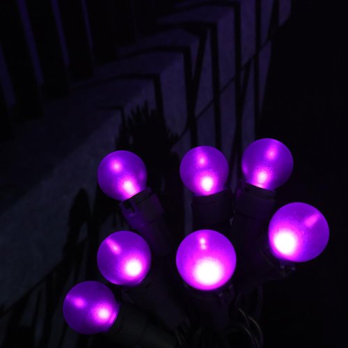 GlowVibe Purple Halloween String Lights 50 LEDs Frosted G15 Christmas Lights for Indoor Outdoor Halloween Decor Thanksgiving Yard Xmas Tree