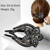 Yusier 4PCS Heart Flower Rhinestone Hair Clip Duck Bill Barrettes Shiny Decorative Hair Clips Hair Accessories for Women (C)