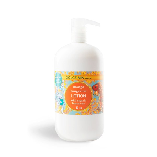 Dolce Mia | Shea Butter Lotion | Mango Tangerine | Organic Botanicals | Hypoalergenic | Vegan and Cruelty Free | 32 oz Refill