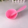 luzen 2Pcs Professional Silicone Mask Bowls with Plastic Spatula Reusable DIY Facial Mask Bowl Mixing Spatula Cosmetic Mud Mask Mixing Bowl Skincare Beauty Tool Kit for Beauty Salon or Home Use, Pink