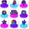 9Pcs Glow Honeycomb Centerpieces for Glow Party Decorations,Honeycomb Table Toppers, Glow Neon Party Decorations Baby Shower Wedding Party Neon Centerpieces for Tables